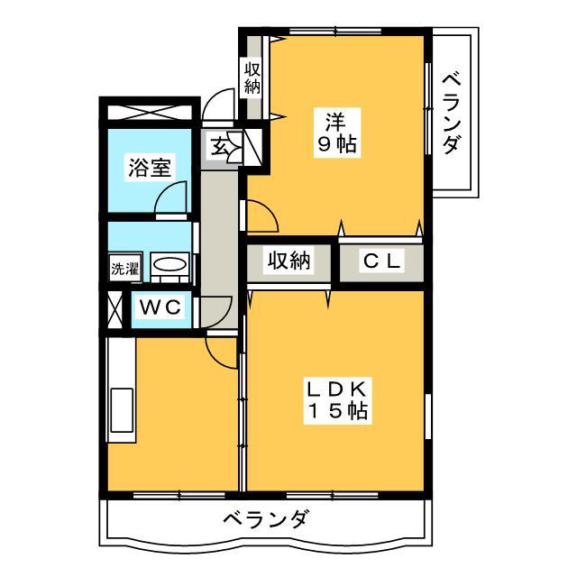 ボンベルソ(1LDK/2階)の間取り写真