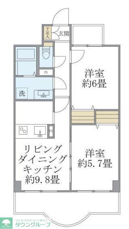 西船橋スクエアガーデン(2LDK/7階)の間取り写真