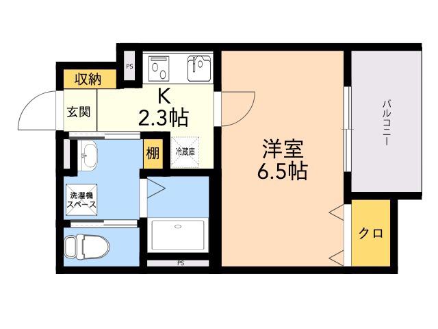 ROBOT HOME井尻Ⅲ(1K/3階)の間取り写真