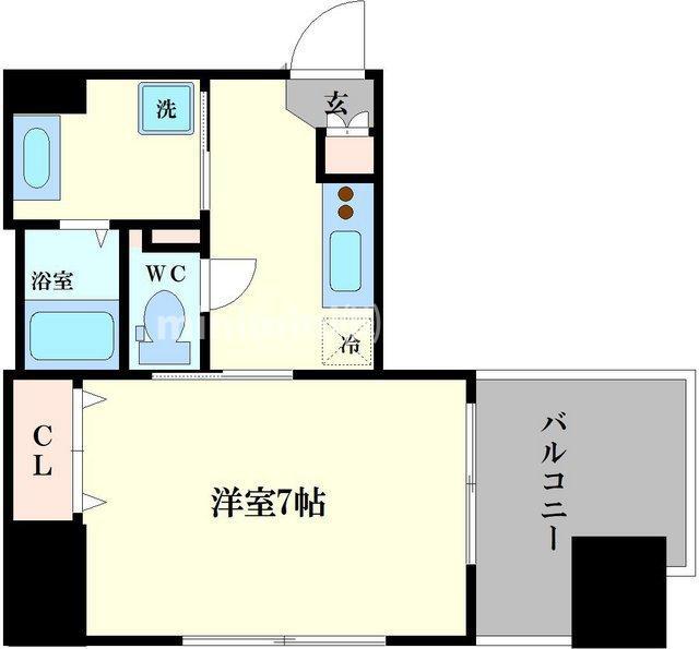 レジデンス心斎橋(1K/7階)の間取り写真