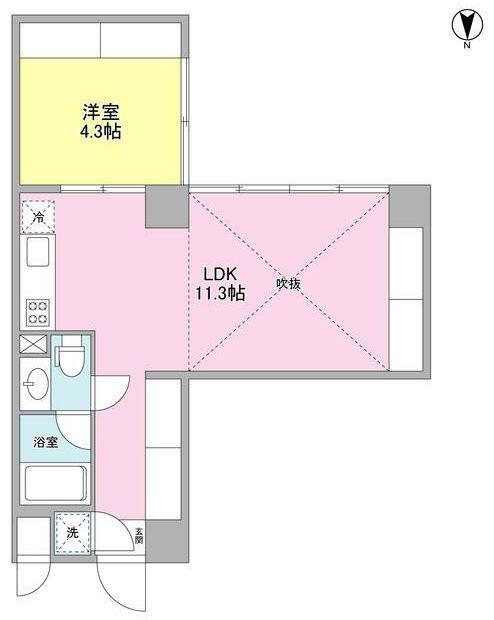 WELL TOWER(1LDK/8階)の間取り写真