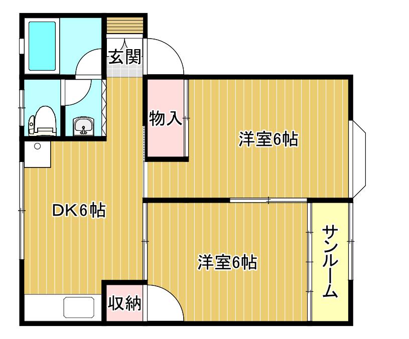 メゾンプレアデス(2DK/2階)の間取り写真