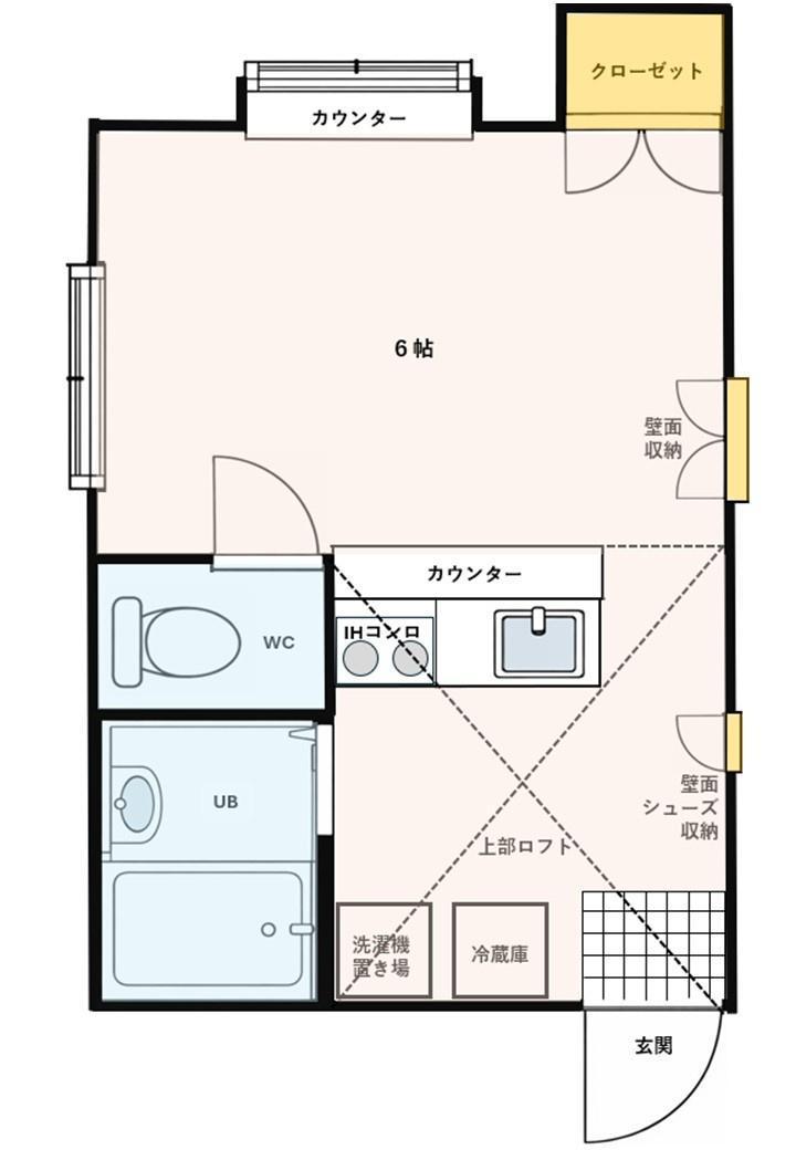 SOLANA UCHINO(1K/2階)の間取り写真