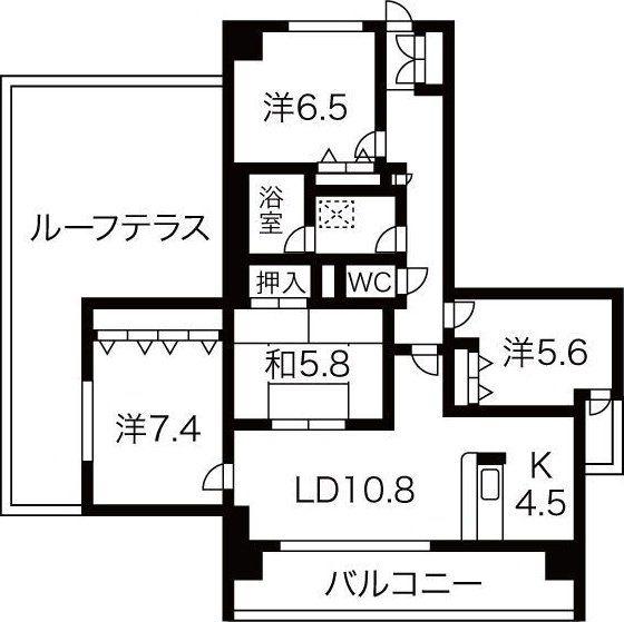 ヴィルヌーブ緑地公園ノースヒル(4LDK/8階)の間取り写真