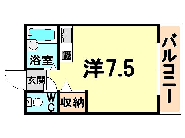 都ハウス(ワンルーム/3階)の間取り写真
