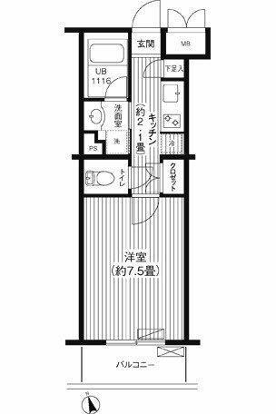 ステラメゾン下北沢(1K/2階)の間取り写真