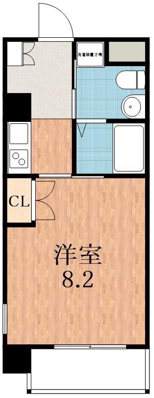 ORANGE T・SIDE(1K/2階)の間取り写真