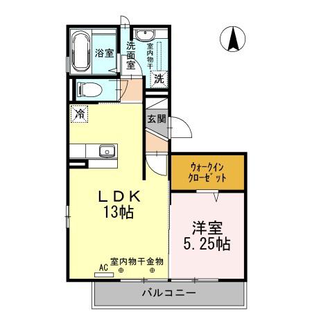 つくしんぼ(1LDK/3階)の間取り写真