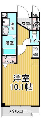 クレメント昆陽(ワンルーム/3階)の間取り写真
