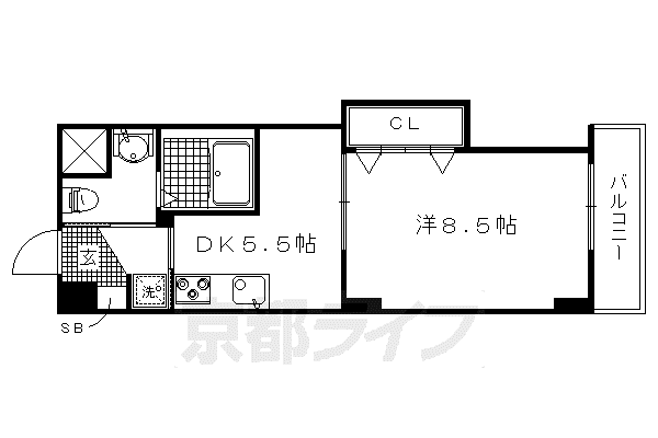 セラヴィ鞍馬口(1DK/2階)の間取り写真