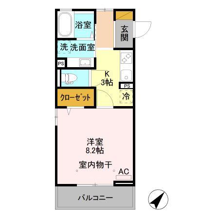 アレーズ ジュアン(1K/2階)の間取り写真