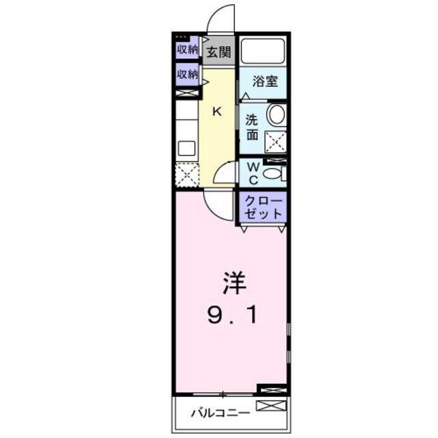 パセーオ(1K/2階)の間取り写真