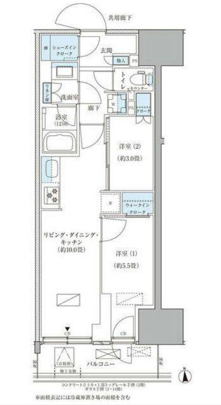 パークアクシス品川天王洲アイル(2LDK/12階)の間取り写真