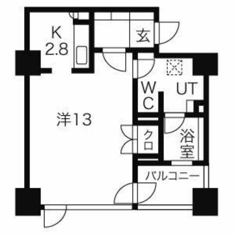 プライムメゾン鴨々川(1K/3階)の間取り写真