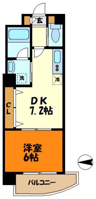 LAXAM PORTE(1DK/5階)の間取り写真