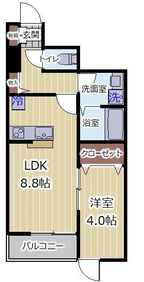ベルグラン桜II(1LDK/1階)の間取り写真