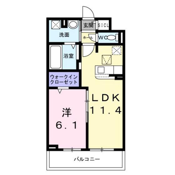 ラ・クラリテ高須(1LDK/1階)の間取り写真