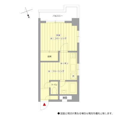 グランエクリュ中目黒(ワンルーム/3階)の間取り写真