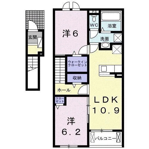 セルキューブ I(2LDK/2階)の間取り写真