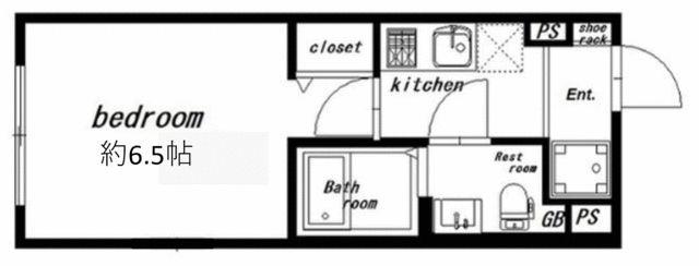 ハーモニーグラシア武蔵小山(1K/4階)の間取り写真