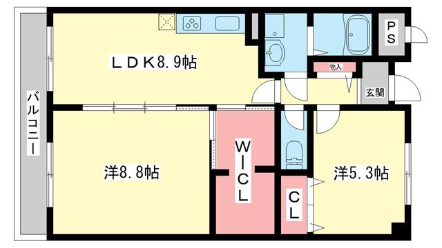 IO学園前IV(2LDK/1階)の間取り写真