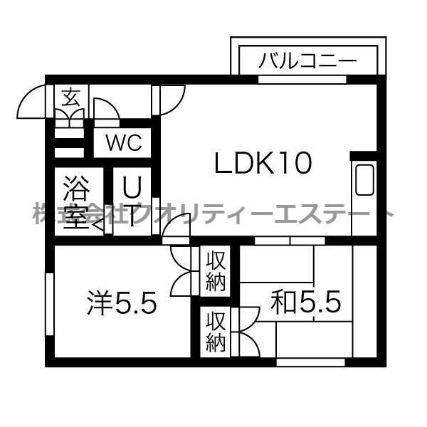 エクセレンス曙(2LDK/3階)の間取り写真