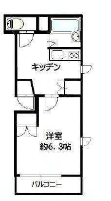 リーヴェルポート二俣川II(1K/2階)の間取り写真