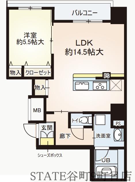 ルーチェ桜川(1LDK/6階)の間取り写真