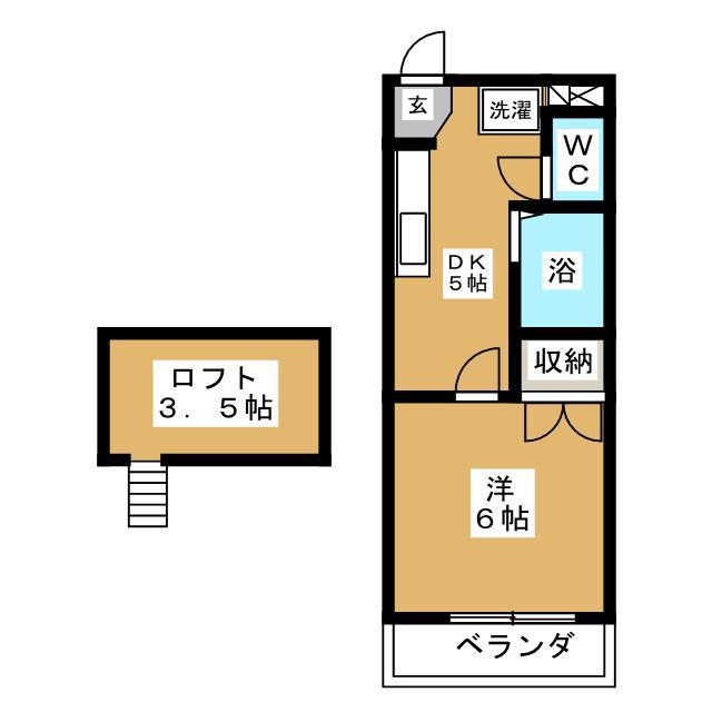 メイプル60(1DK/1階)の間取り写真