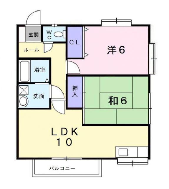 グランドソレーユIII(2LDK/2階)の間取り写真