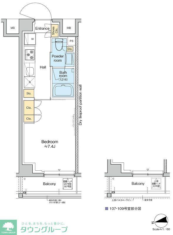 RESIDENCE KOENJI(1K/2階)の間取り写真