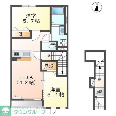 グランツII(2LDK/2階)の間取り写真
