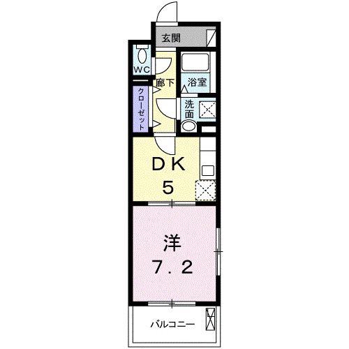 ヴィラ デュース(1DK/1階)の間取り写真