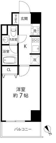 TS GARDENセンター南(1K/8階)の間取り写真