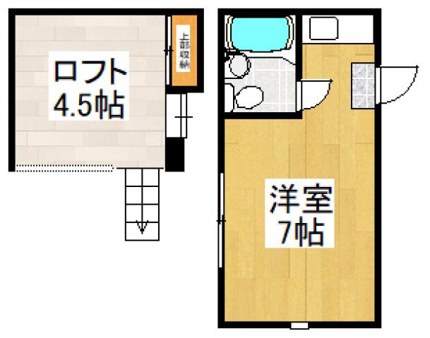 美しの森ハウス(ワンルーム/1階)の間取り写真