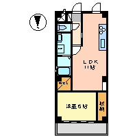 エルシア(1LDK/3階)の間取り写真