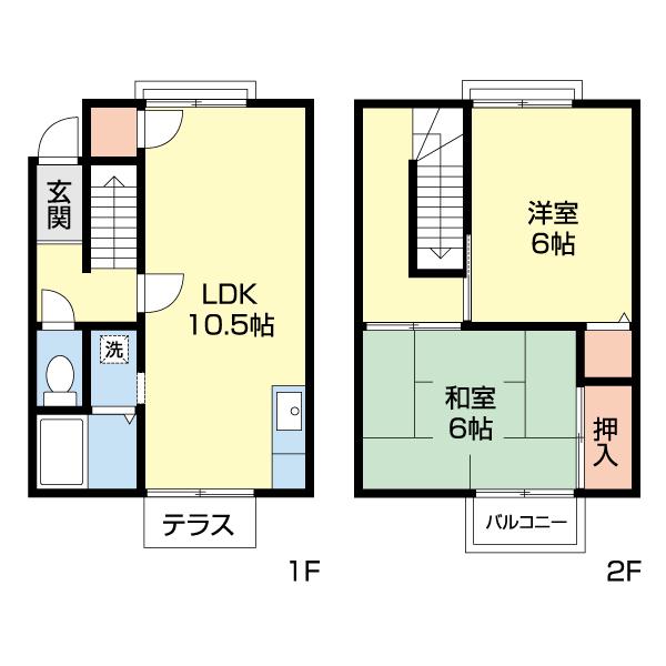 プレジール関戸(2LDK/1階)の間取り写真