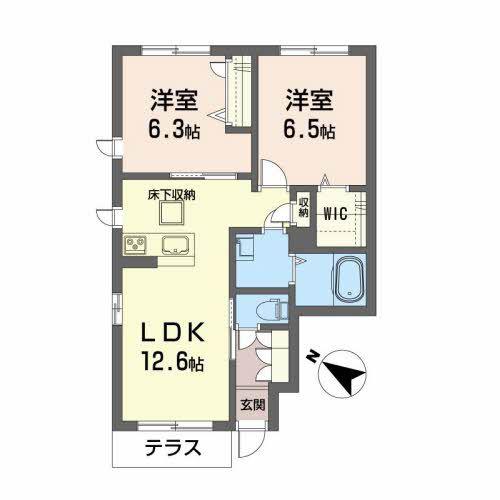 ERNTE(2LDK/1階)の間取り写真