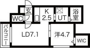 LIERRE発寒南(1LDK/2階)の間取り写真