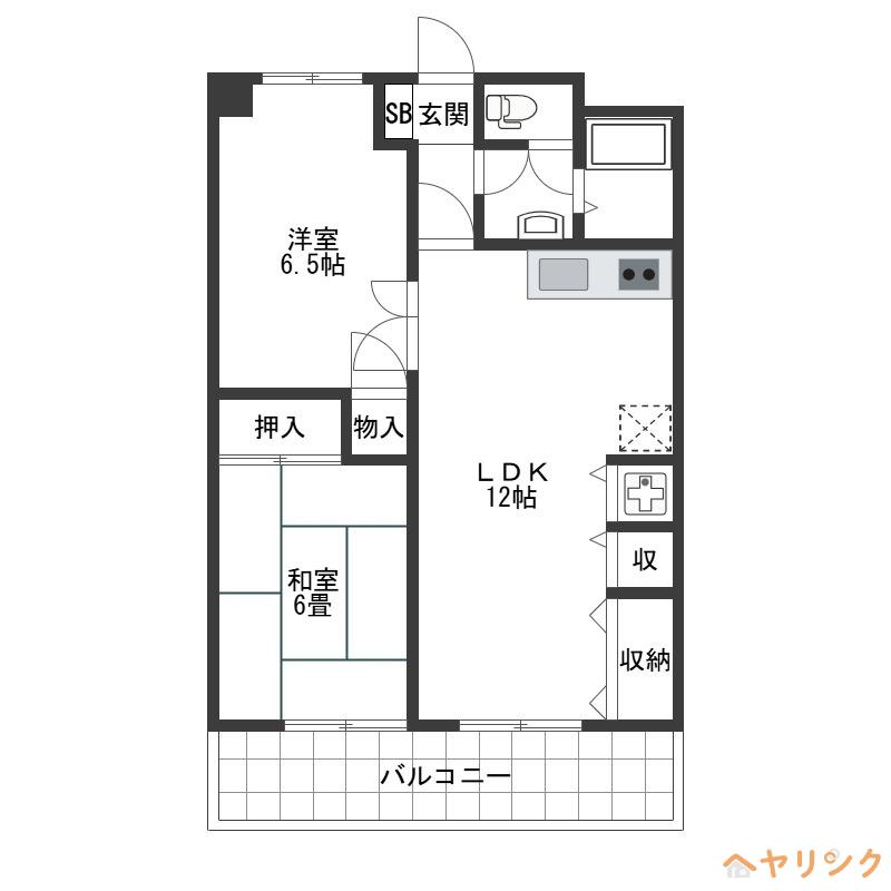 マンション重徳(2LDK/3階)の間取り写真