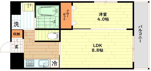 ヴェルレジデンス天満(1LDK/9階)の間取り写真
