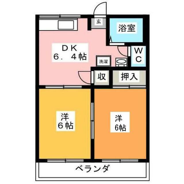 久松ハイツ(2DK/1階)の間取り写真