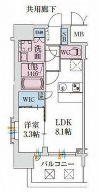 スプランディッド堺東DUE(1LDK/10階)の間取り写真