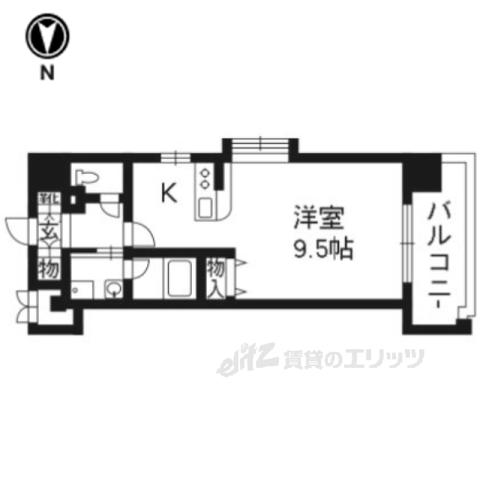 ベラジオ烏丸御池2(1K/11階)の間取り写真