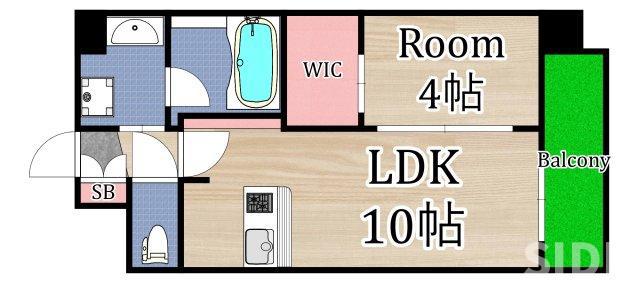 アーバネックス 大阪城北(1LDK/4階)の間取り写真