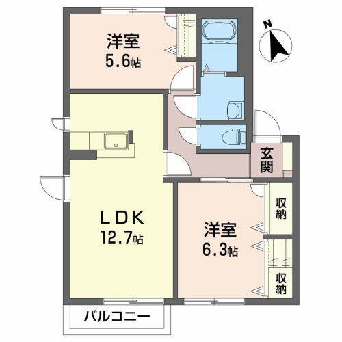 サン・シャーメゾンIII(2LDK/1階)の間取り写真