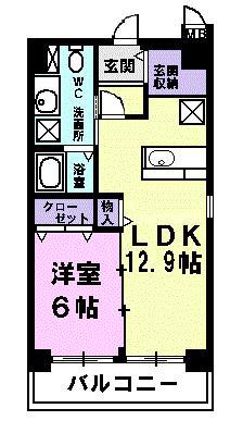 SAKURA ビベンテ(1LDK/9階)の間取り写真