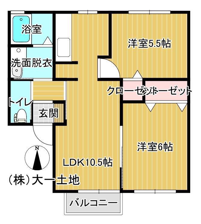 エーデルワイス(2LDK/1階)の間取り写真