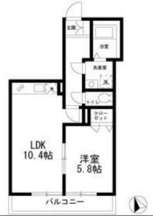 フォレストメゾン子安A棟(1LDK/3階)の間取り写真