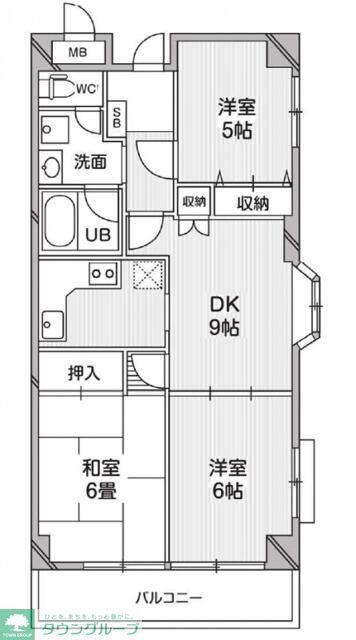 T.S GARDEN田無(3DK/1階)の間取り写真